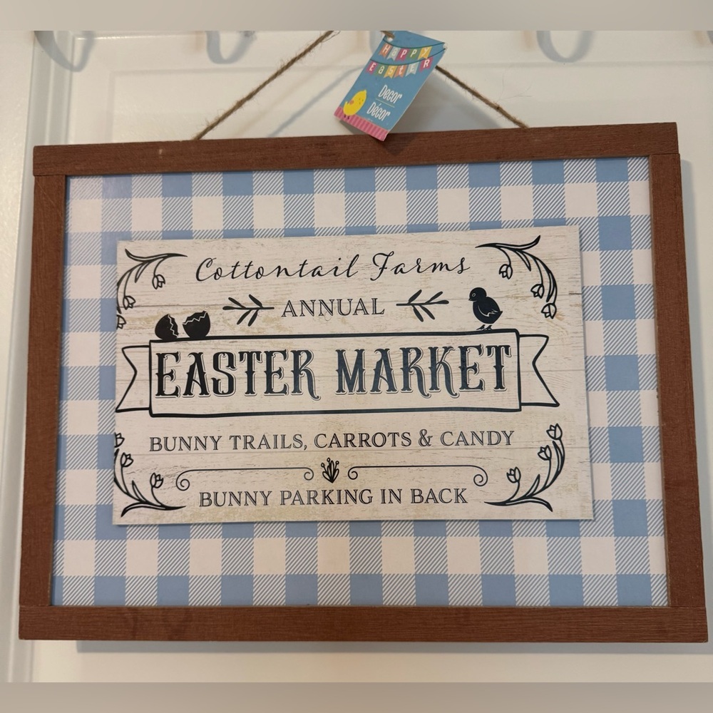 🛍️Any 5 items for $15 🛍️ Easter Market Plaid Wall Sign